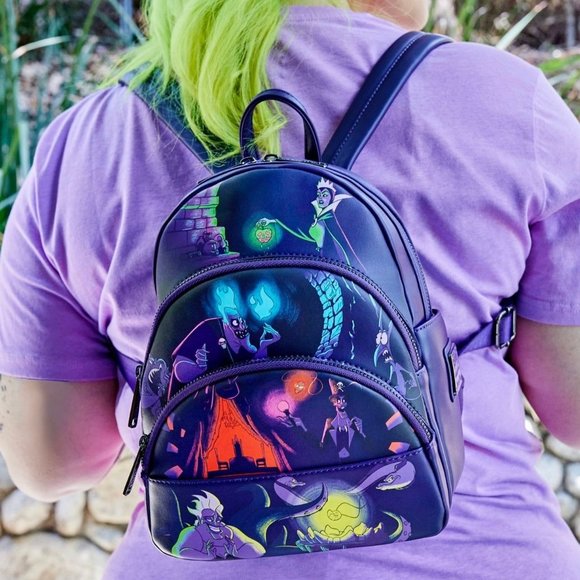Loungefly Bags Loungefly Disney Villains Triple Pocket Glow In The